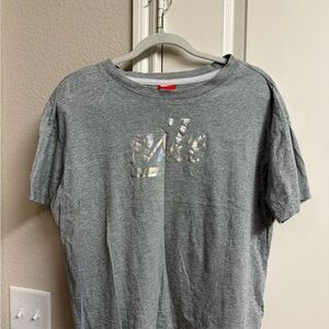 Nike Heather Gray Crop Top Tee with Logo